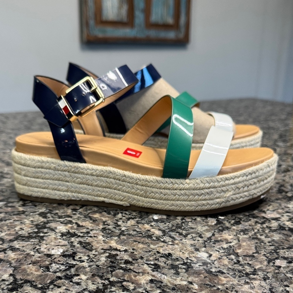 Tommy Hilfiger Navy, Green, and White Espadrilles